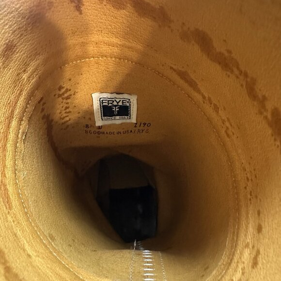 Vtg 80s Frye Campus Tall Boots Womens 8D Whiskey Brown Knee High Round Toe Z190 - Picture 14 of 14